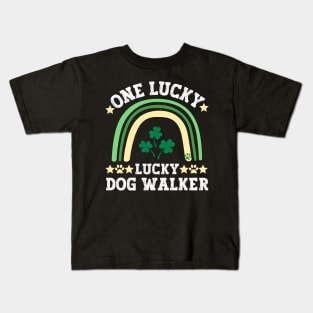 One lucky dog walker Kids T-Shirt